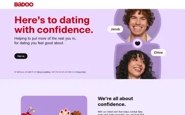 Screenshot of the Badoo website