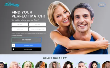 Screenshot of the BeHappy2Day website