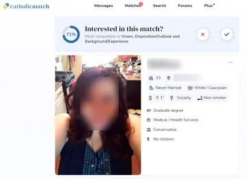 Screenshot of the CatholicMatch website