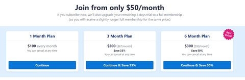 Screenshot of the Christian Connection prices