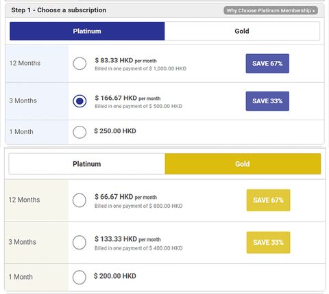 Screenshot of the Christian Cupid prices