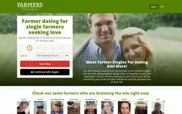 Screenshot of the Farmers Dating Site website