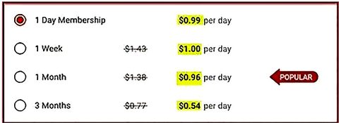 Screenshot of the FindBBWSex prices