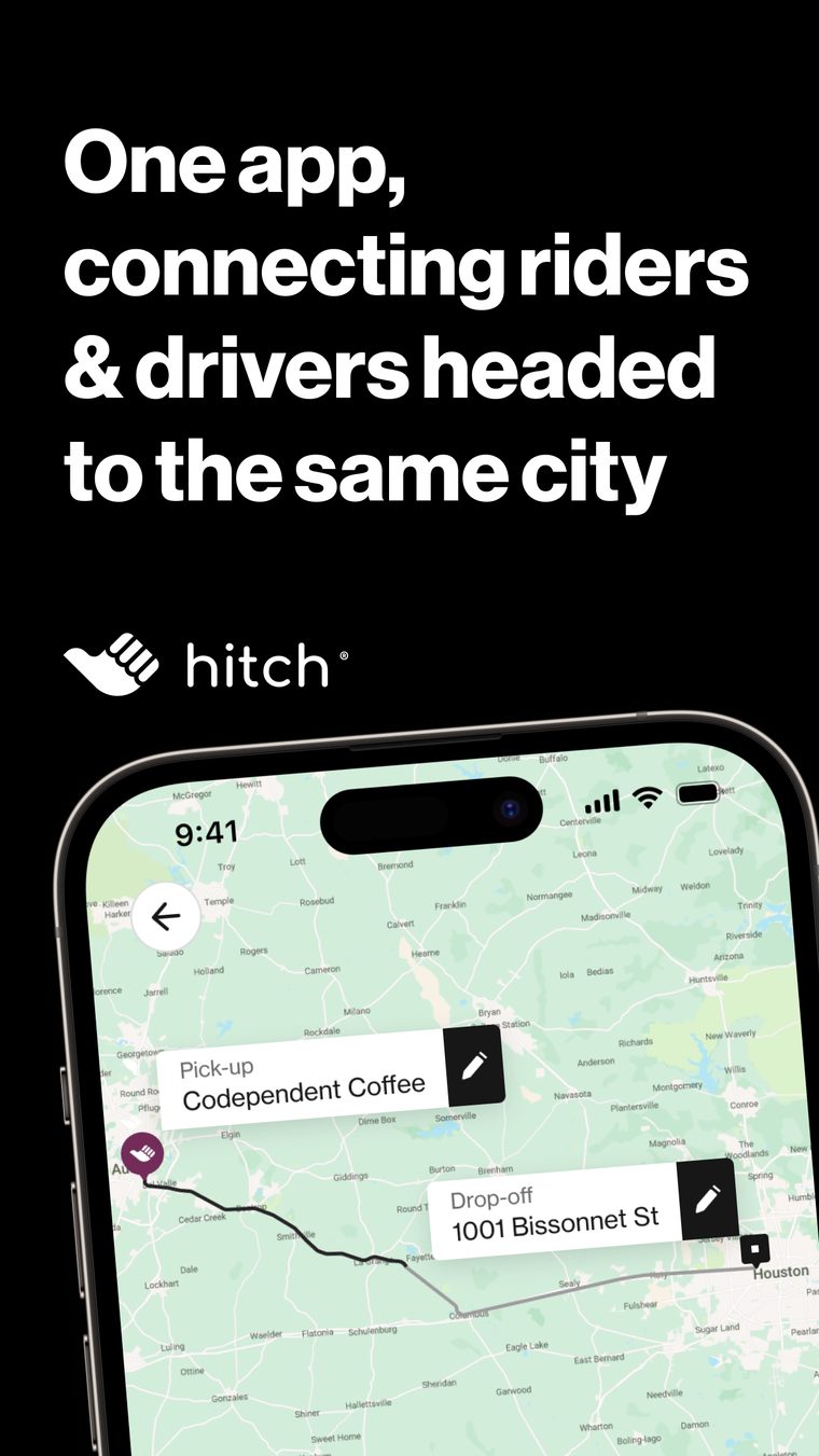 Screenshot of the Hitch website