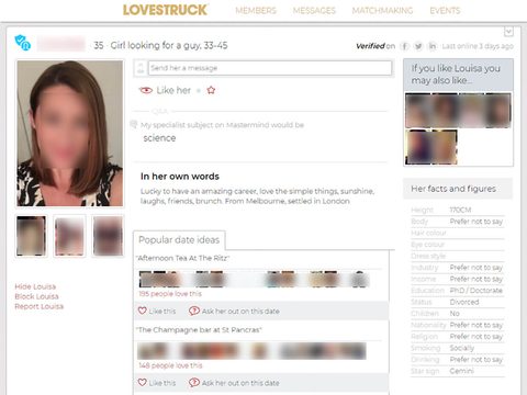 Lovestruck Female Profile