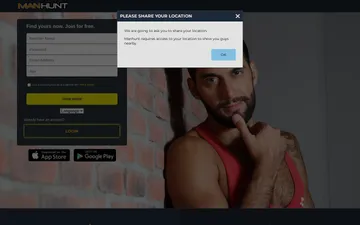 Screenshot of the Manhunt website