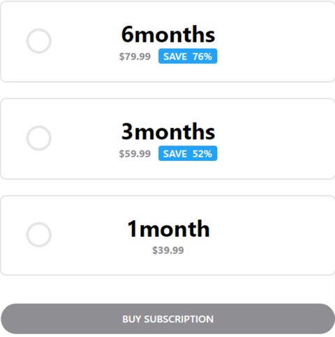 Screenshot of the Meetville prices