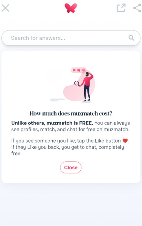 Screenshot of the MuzMatch prices