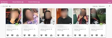 Screenshot of the PinkCupid website