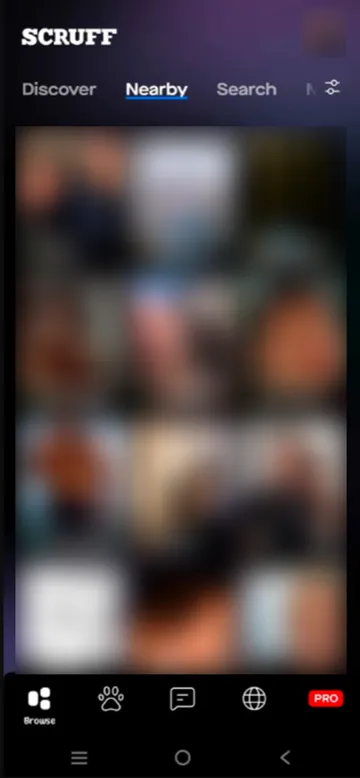 Screenshot of the Scruff website