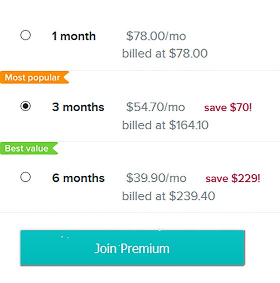 Screenshot of the Tagged prices