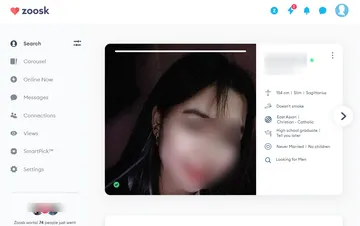 Screenshot of the Zoosk website