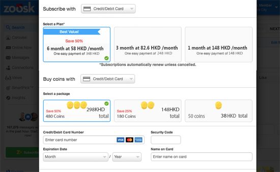 Zoosk HK Price