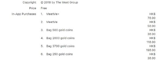 MeetMe Pricing HK