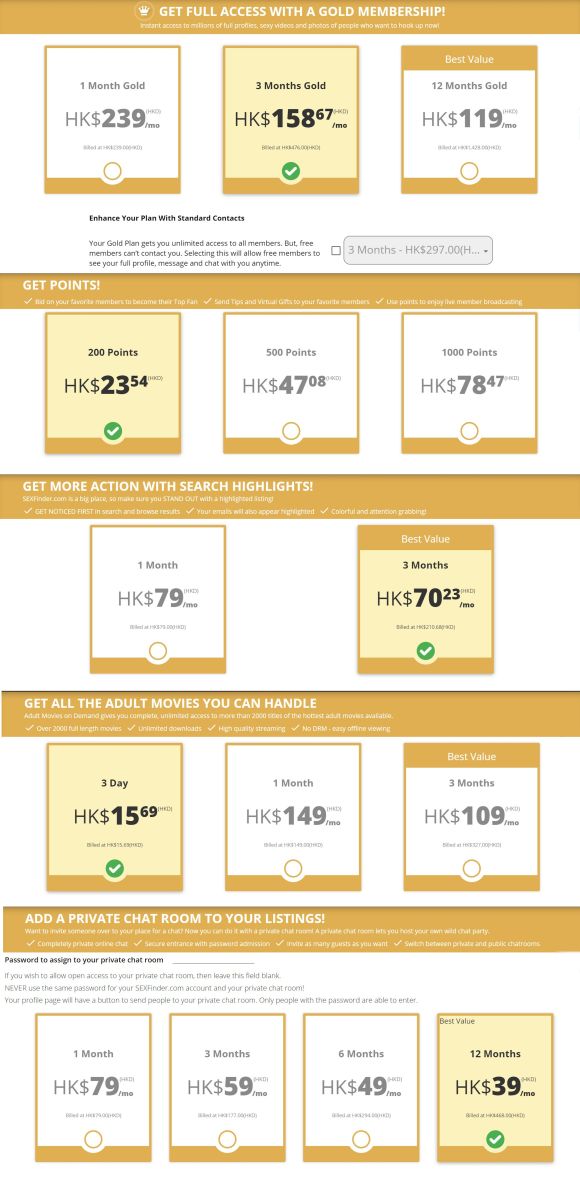 Sexfinder Cost HK