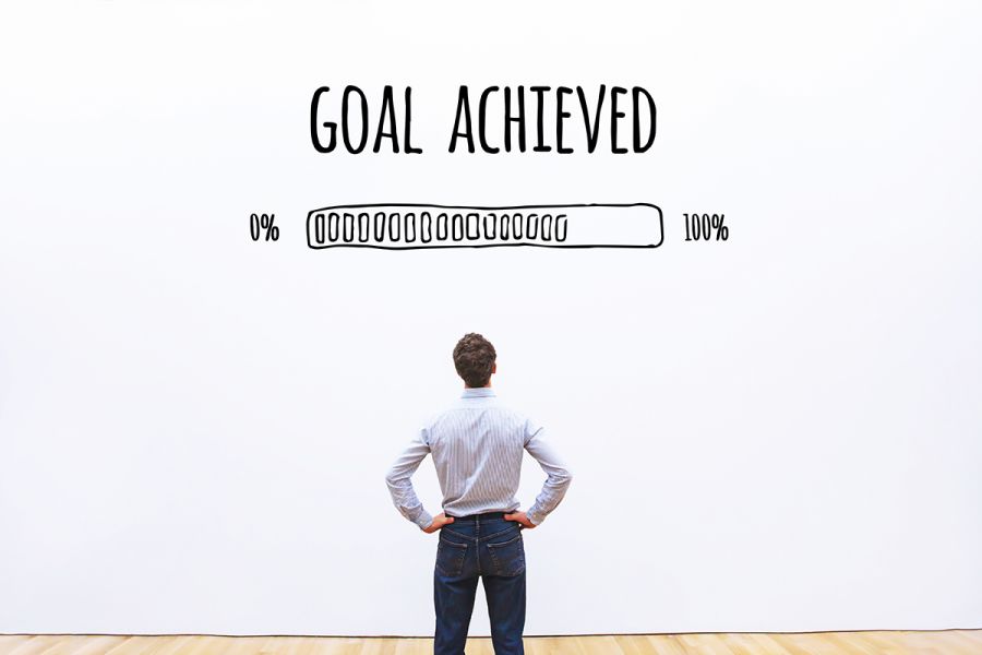 Man focusing on what he achieved