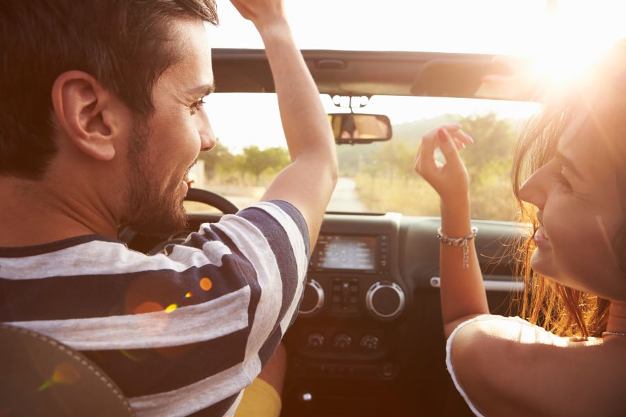 Latino Couple on Road Trip